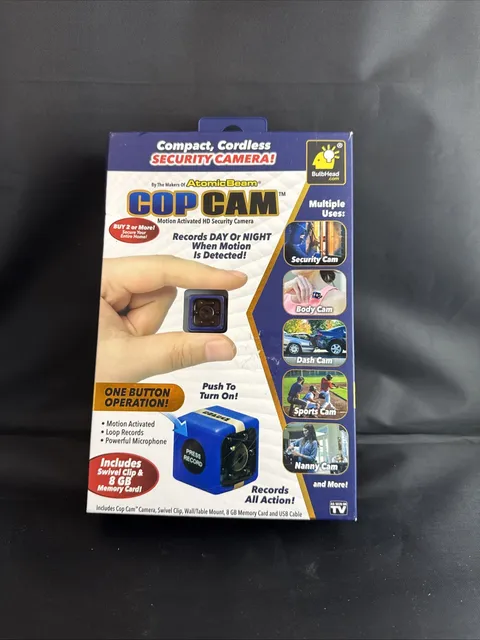 Atomic Beam Cop Cam Mini Wireless Security Camera with Memory Card Unopened