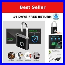 KERUI Fingerprint Padlock USB Rechargeable Waterproof Keyless Smart Lock