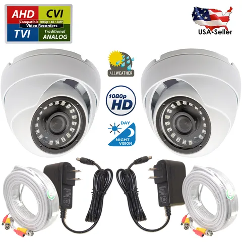 Evertech 1080P Security Camera Power Adapter 25ft Video Power CCTV Cable 2 Pack