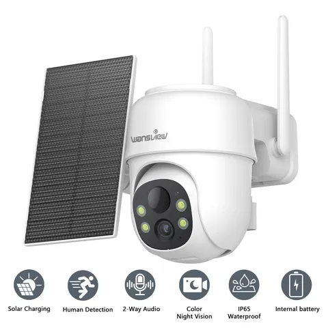 Wansview Solar Powered Wifi Security Camera 2KColor Night Vision Human Detection