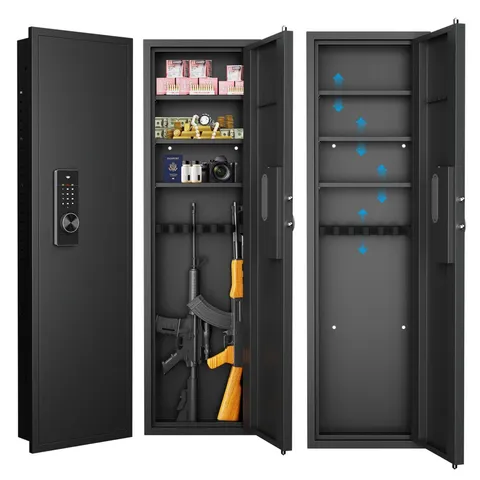 53 In Wall Mount Hidden Gun Safe Digital Touch Panel In-Wall Rifle Safe 
