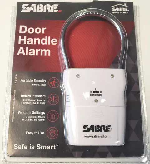 Sabre Door Handle Security Alarm Installs in Seconds  #HS-DHA New In Package