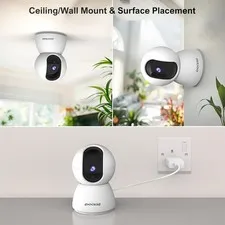  CiKiKWXO 2K 3MP WiFi Indoor Security Camera Baby Pet Monitor Night Vision 
