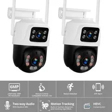 KERUI 6MP Dual Lens HD Wireless WiFi IP Camera Outdoor CCTV Home Security 2Pack