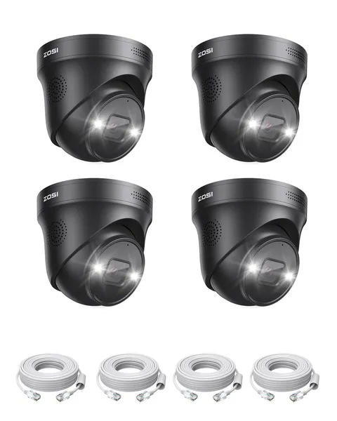 ZOSI 4PK 4K PoE Add On Cameras with Ethernet POE-4Cam, POE-4Cam