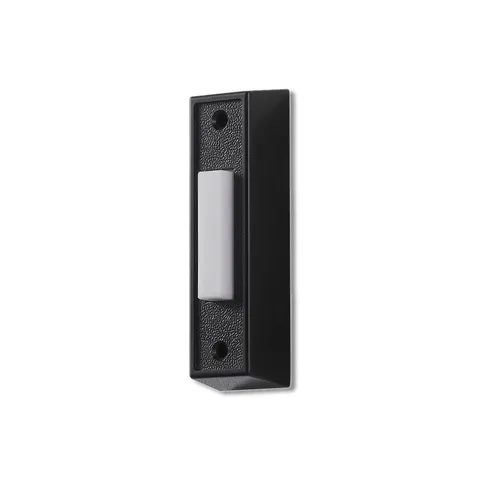 Globe Heath Zenith Black/White Plastic Wired Pushbutton Doorbell 18000221