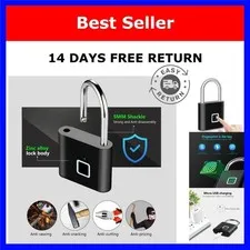 Fingerprint Padlock Smart Keyless USB Rechargeable Waterproof