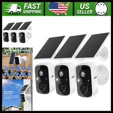 Hiseeu Solar Wireless Security Cameras 3 Pack 3K 4MP Outdoor Indoor WiFi