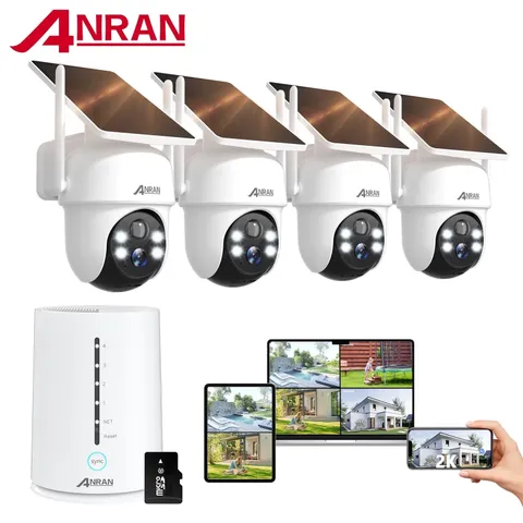 2K/4MP Solar Security Camera with Base Station, Spotlight, Expandable Local Stor