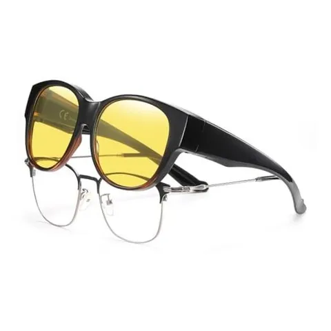 Night Vision Driving Glasses Women Fit B09 Black and Tortoise/Night Vision