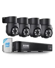 8CH 5MP Security DVR System with 4 x 2MP PT Audio Camera, 500GB HDD