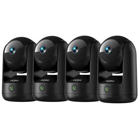 Dzees 2K Indoor Security Cameras, 360° WiFi Pet Camera, 4-Pack | Phone app, 5...