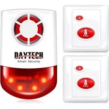 Wireless Panic Button Alarm-120dB Strobe Siren with Panic Buttons, 500ft Rang...