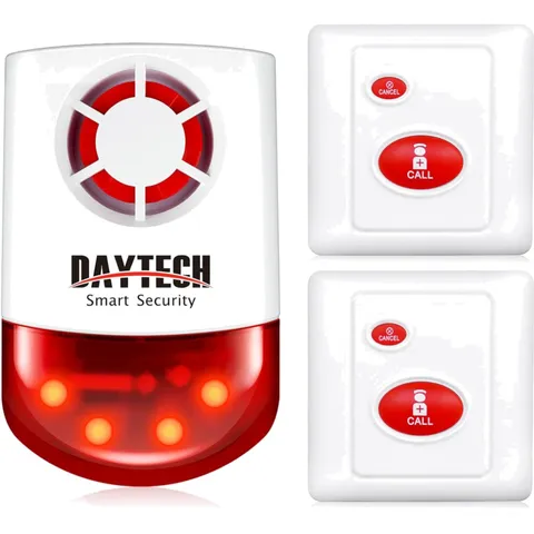 Wireless Panic Button Alarm-120dB Strobe Siren with Panic Buttons, 500ft Rang...