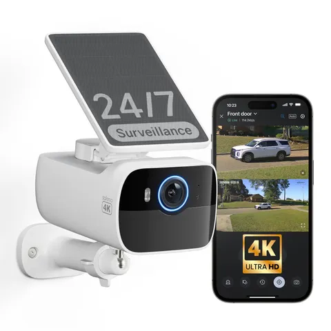 4K Security Camera Wireless Outdoor, Cameras for Home Security with Adjustabl...