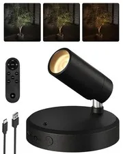 EZVALO Wireless LED Spotlights Indoor, 5500mAh Rechargeable 1Pack, Black