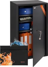 Business XXL Key Lock Safe 28.74"H X 15.75"W X 14.17"D with Fireproof A4 Bag, La