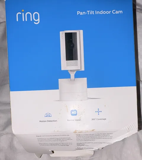 Ring Pan-Tilt Indoor Cam HD Wi-Fi Motion Two-Way Audio Night Vision White