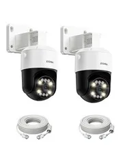 2Pack C296 4K 8MP PoE IP Pan/Tilt Add-on Security Camera with Ethernet Cable,...