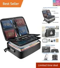 Fireproof Document Box Lock Portable Waterproof Bag .