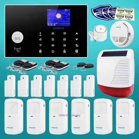 HOMSECUR Wireless&Wired 4G/3G/GSM WIFI Home House Alarm System+6*PIR+Door Sensor