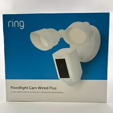 Ring Floodlight Cam Wired Plus Motion Activated Camera 1080p White New