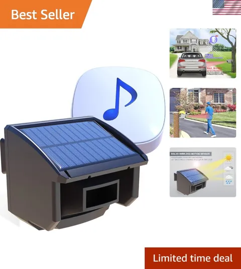 Solar Driveway Alarm System-1/4 Mile Long Transmission Range-Solar Powered No...