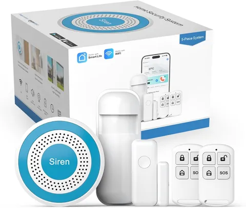 Wireless Home Alarm System,Smart Home Security System with Instant Tuya App Aler