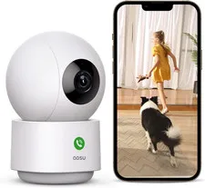 2K Indoor Camera,Baby Monitor for Home Security with 2.4Ghz Wifi Only | 360° Hom