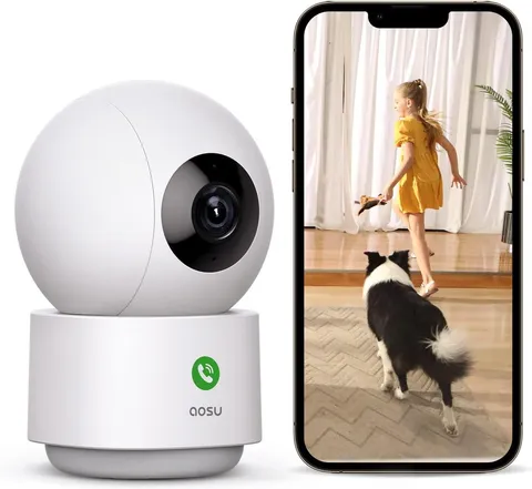 2K Indoor Camera,Baby Monitor for Home Security with 2.4Ghz Wifi Only | 360° Hom