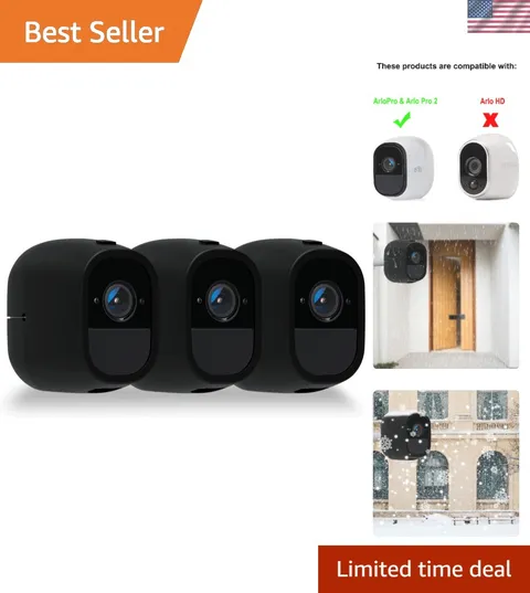 3-Pack Silicone Skins for Arlo Pro/Pro 2 Cameras – Elegant Waterproof Protection