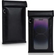 2 Pack Military Grade Faraday Bags, Fireproof Waterproof Signal Blocking Pouc...