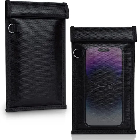 2 Pack Military Grade Faraday Bags, Fireproof Waterproof Signal Blocking Pouc...