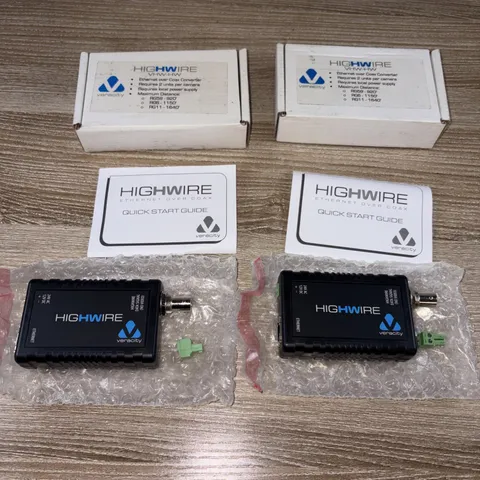 2x (New Old Stock) VERACITY Highwire Ethernet Over Coax Adapter (VHW-HW)