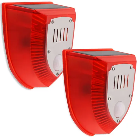 Solar Security Light Alarm, 129dB Warning Loud Solar Strobe Light Makes Gunsh...