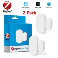 2 Pack Zigbee Window Door Sensors Smart Contact Sensors for App Home Automation