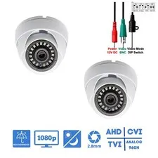 Evertech HD 2MP Weatherproof Fixed Wide Angle CCTV Security Camera 2 Pack