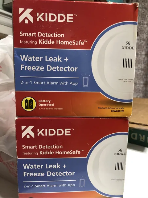 2--Kidde Smart Water Leak and Freeze Detectors  WiFi Alexa Google 60WLDR-W