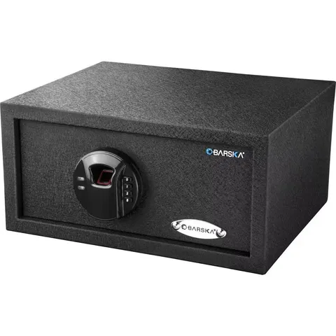 HQ100 0.69 Cu. Ft. Steel Biometric Keypad Safe with Digital Keypad, Black