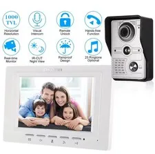 Outdoor Wired Video Intercom With 7 Inch Monitor Two Way Audio Video