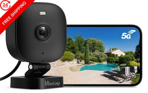 VIMTAG 4MP Security Camera Outdoor, 2.4G/5G Cameras for Home 2.5K Black