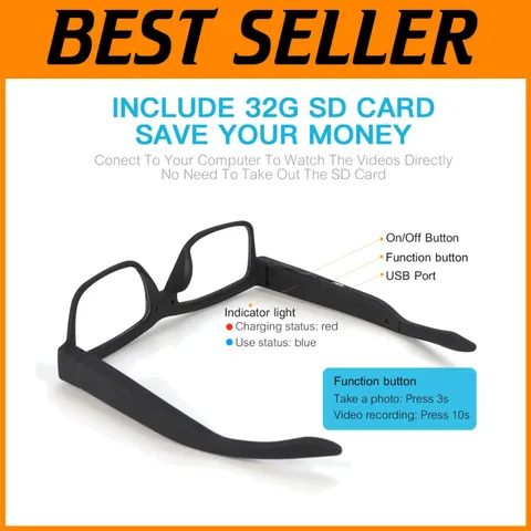 Outdoor Sport Glasses with Camera 32G Card
