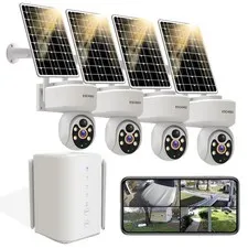 Wireless Home Security Cameras System,Solar Power PTZ Outdoor Cameras,Motion ...