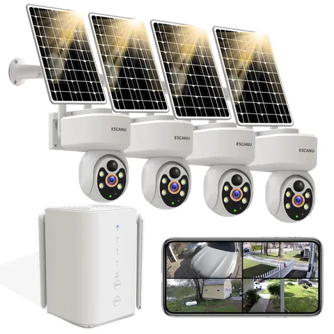 Wireless Home Security Cameras System,Solar Power PTZ Outdoor Cameras,Motion ...