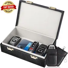 Faraday Box & 2 Pack Faraday Bag, 8.42" X5.19" X 2.76" Faraday Key Fob Protector