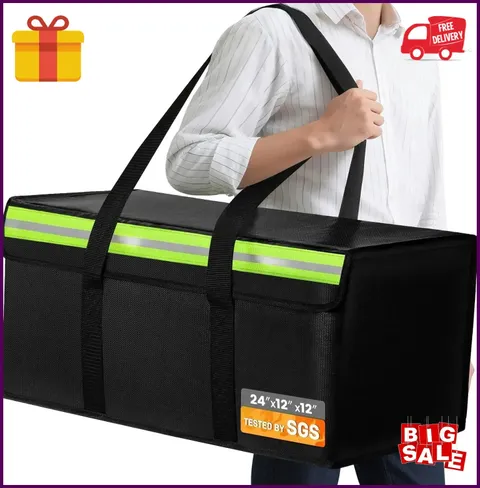 Extra Large Fireproof Document Bag 24x12x12 for Valuables and Photos