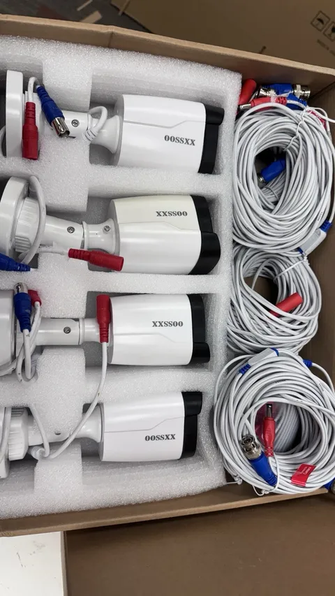 OOSSXX Wired HD Analog Wired Camera 4 Packs Used Bullet 5MP Outdoor Indoor Cam