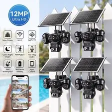 12MP 4K Camara De Seguridad Solar Inalambricas Para Exterior Con Vision Nocturna