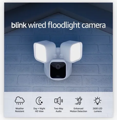 Blink Wired Floodlight Outdoor Smart Security Camera