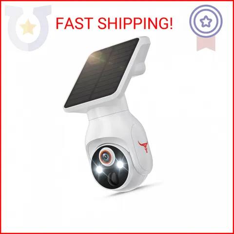 1080p Security Camera Wireless with Solar Panel, AI Human Detection, 2-Way Audio